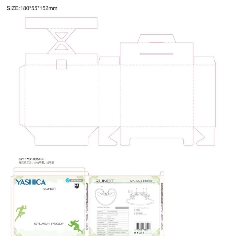 diseño de caja OEM auricular deportivo mp3 Juan Luis Martel