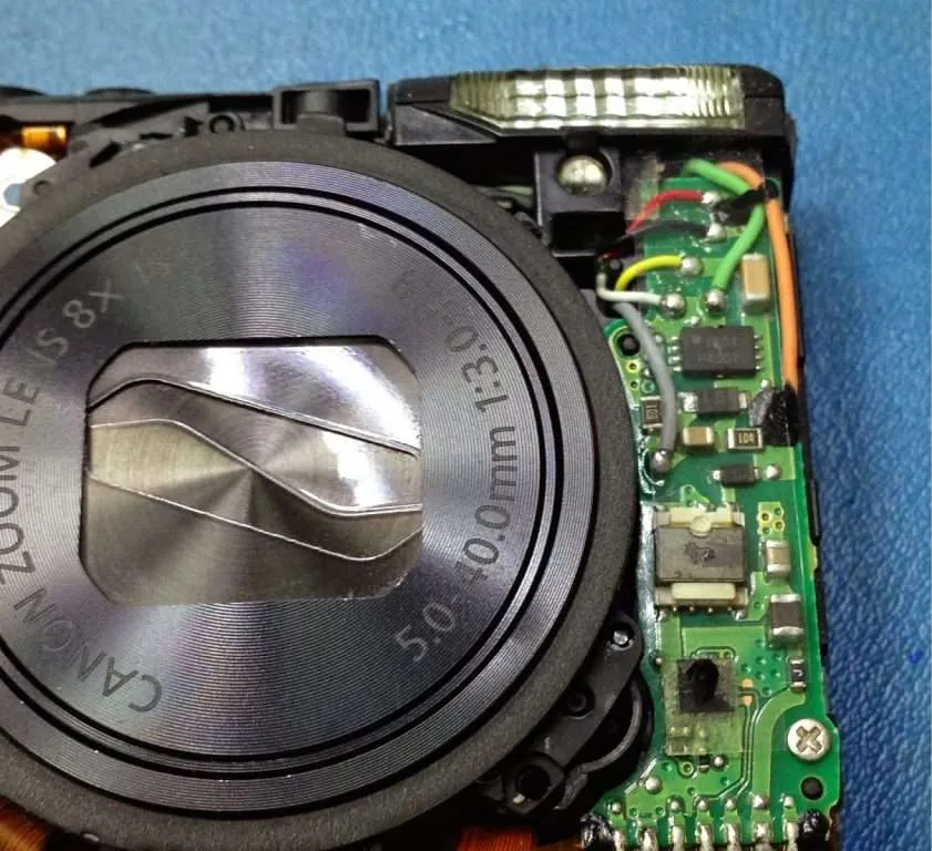 reparar camara canon circuito integrado que carga el flash
