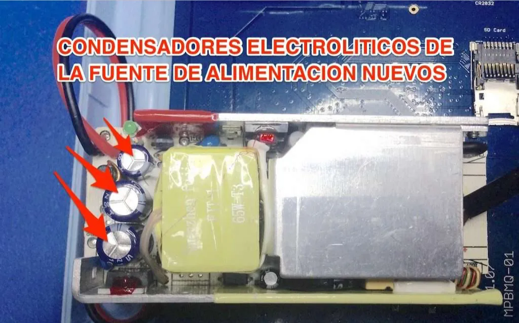 reparación de biomag lumina reparación de condensadores rotos en la fuente de alimentación interna
