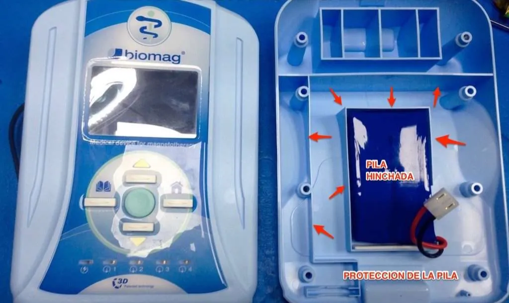reparación de biomag lumina protecciones de la pila interna
