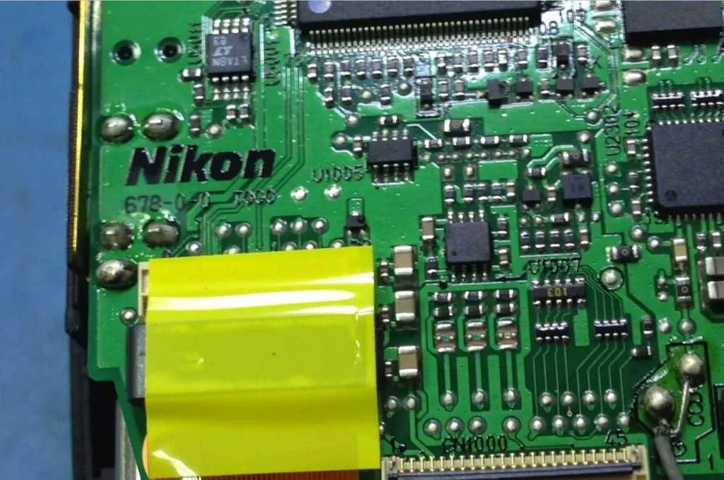 Circuito impreso de cámara de fotográfica Nikon D 60 conexión protegida
